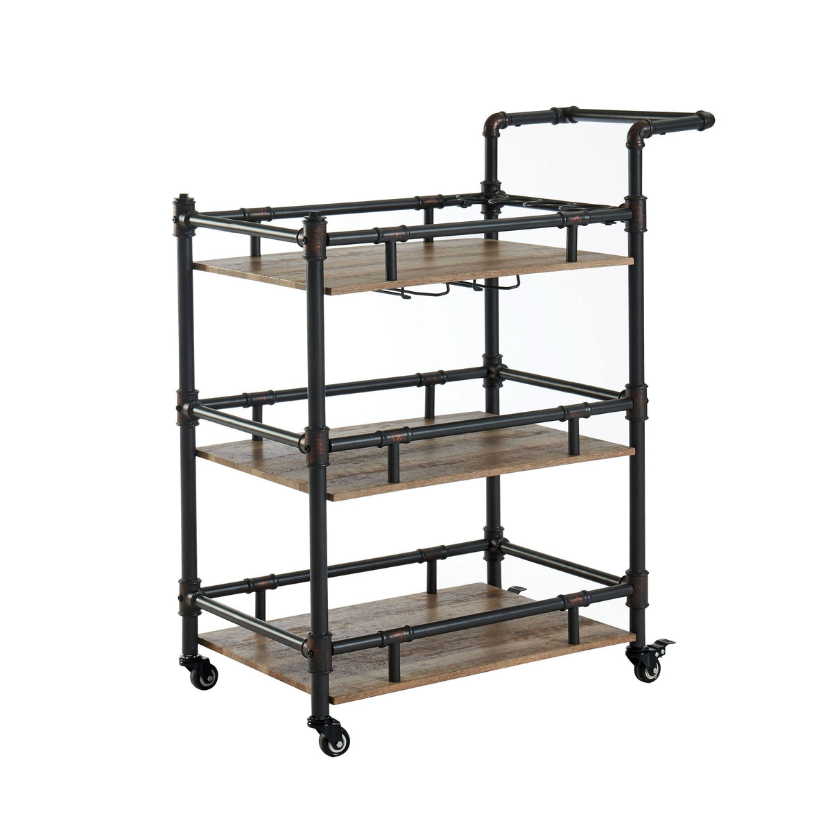 Black Metal Mobile Serving Cart J47432