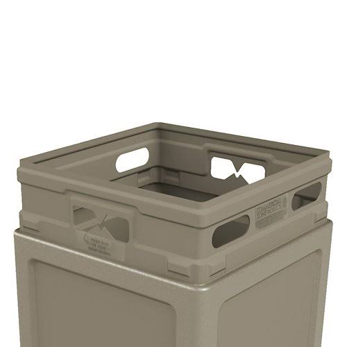 Gray 42 Gallon Square Trash Receptacle F173