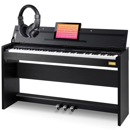 88-Key Weighted Hammer Action Digital Piano with Speakers, Furniture Stand and Triple Pedals U3248
