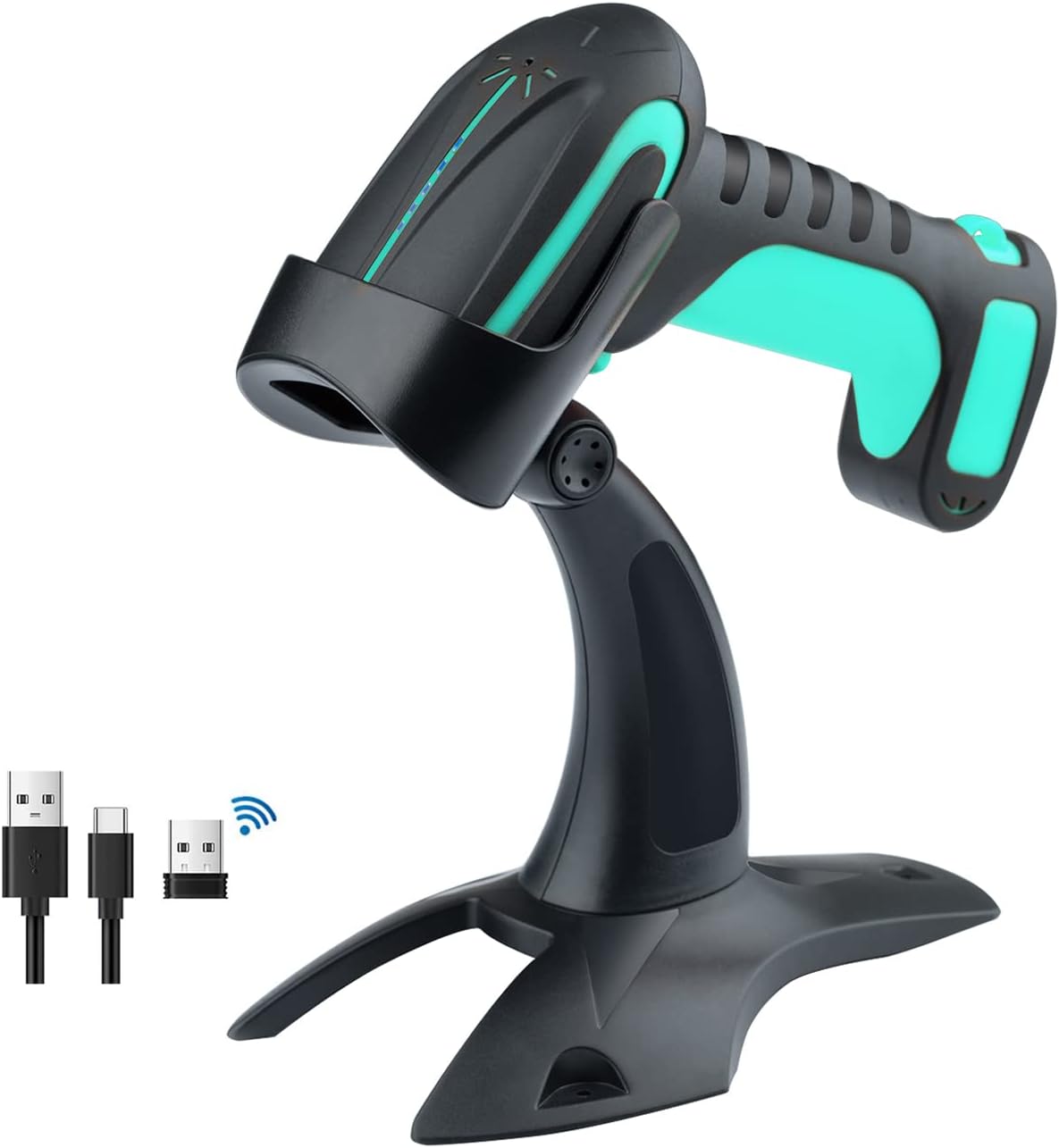 Industrial Wireless Barcode Scanner 2D QR 1D Green T435079