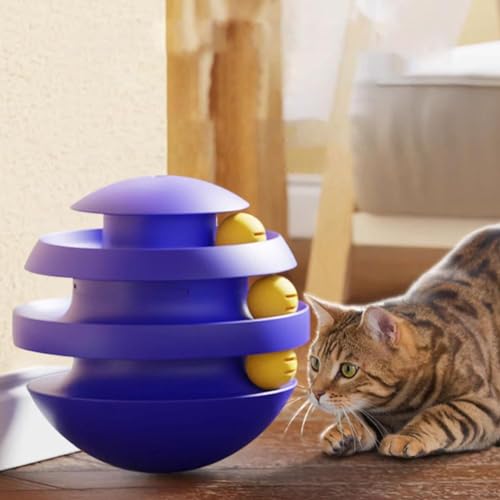 3 Tier Cat Turntable Tumbler Toy with Moving Balls (deep Blue) P68994