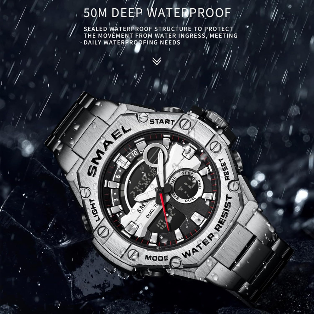 Waterproof Military Tactical Sports Wrist Watch with Led Luminous L37835