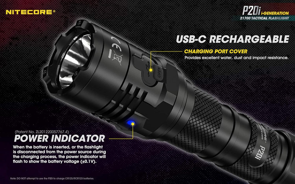 1800 Lumen USB-C Rechargeable Tactical Flashlight G48713