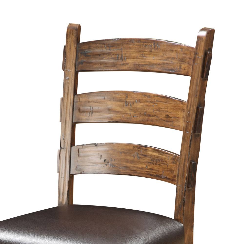 Brown Bonded Leather Upholstered Barstool, 2 Pack C61535