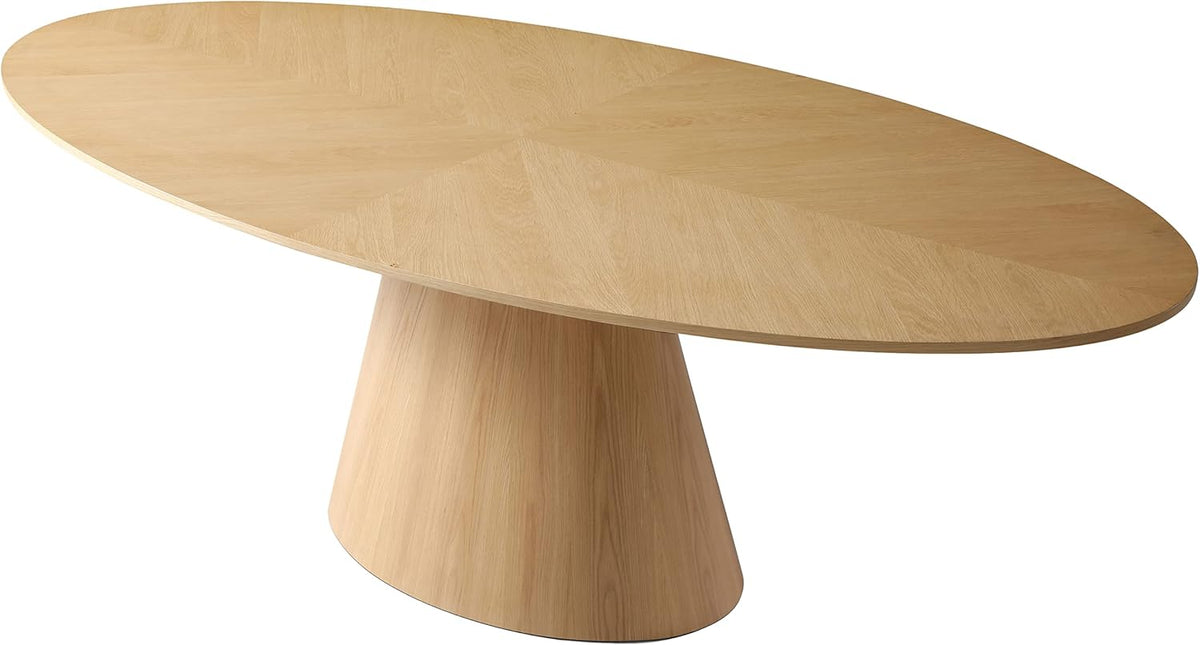 White Oak Wood Oval Dining Table H329194