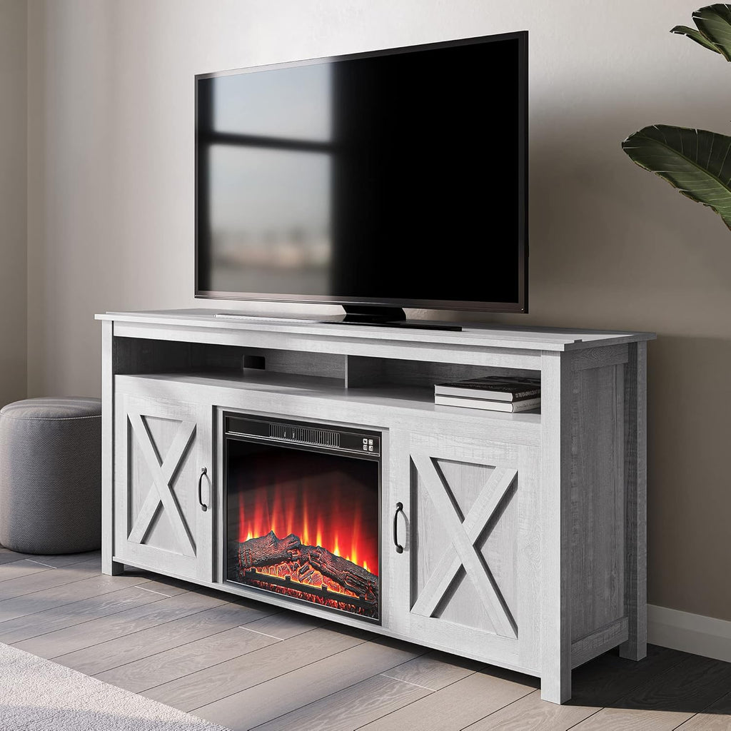 Wood Electric Fireplace TV Stand for TVs up to 65 Inches C29864
