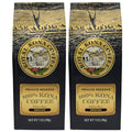 2-PACK 100% Hawaiian Kona Coffee Medium Roast Ground - 7 Ounce Bags (Pack of Two) O90795