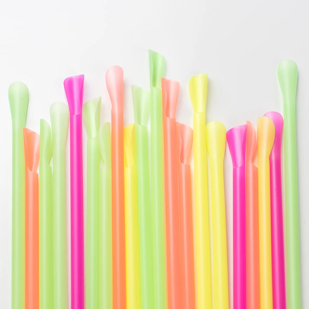 3 16-Ounce Snow Cone Syrups with 20 Spoon Straws H9530