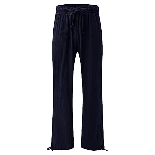Linen Wide Leg Pants with Pockets O594842