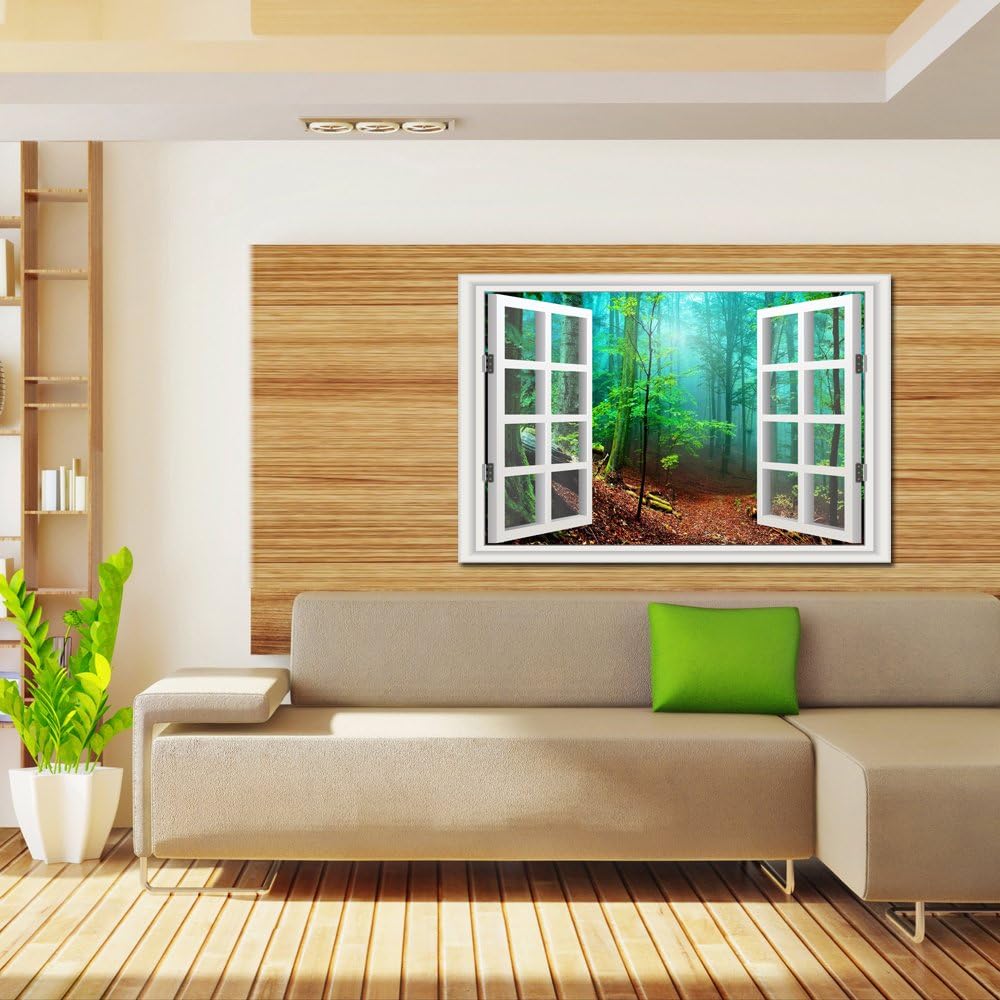 Canvas Print Wall Art Green Forest Landscape Picture Q382