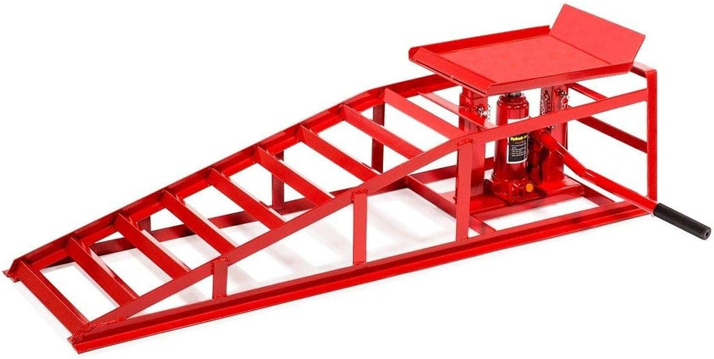 Red 1pc Low Profile Car Lift Ramps D9753