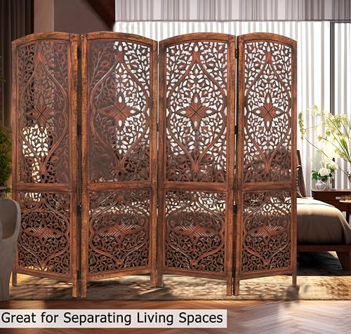 4 Panel Folding Wood Room Divider C536