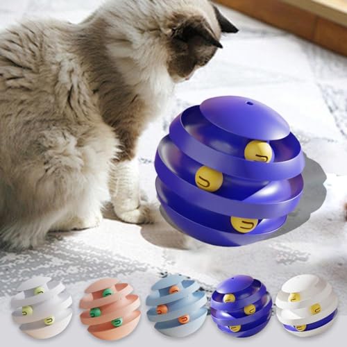 3 Tier Cat Turntable Tumbler Toy with Moving Balls (deep Blue) P68994