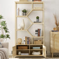 7 Tiers Rattan Bookcase with Doors F870199