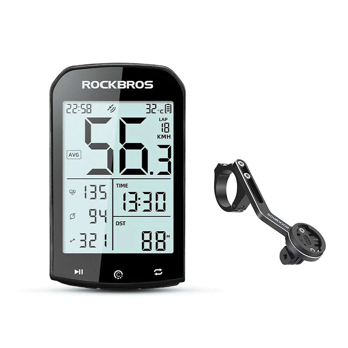 Bike Computer Wireless Cycling Computer ANT+ Bluetooth Bicycle Computer Mini Speedometer Odometer Waterproof 2.9inch LCD Screen GPS/BDS/Galileo Position System B51450