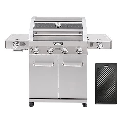 4-Burner Propane Gas Grill Stainless Steel with Rotisserie Kit B797597