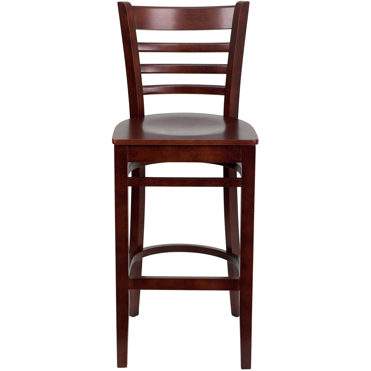 2 Pack Vertical Slat Back Wooden Barstool Black Vinyl Seat F7522