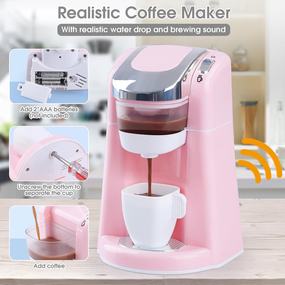 Toy Kitchen Set with Blender, Coffee Maker, Mixer, Toaster R414483