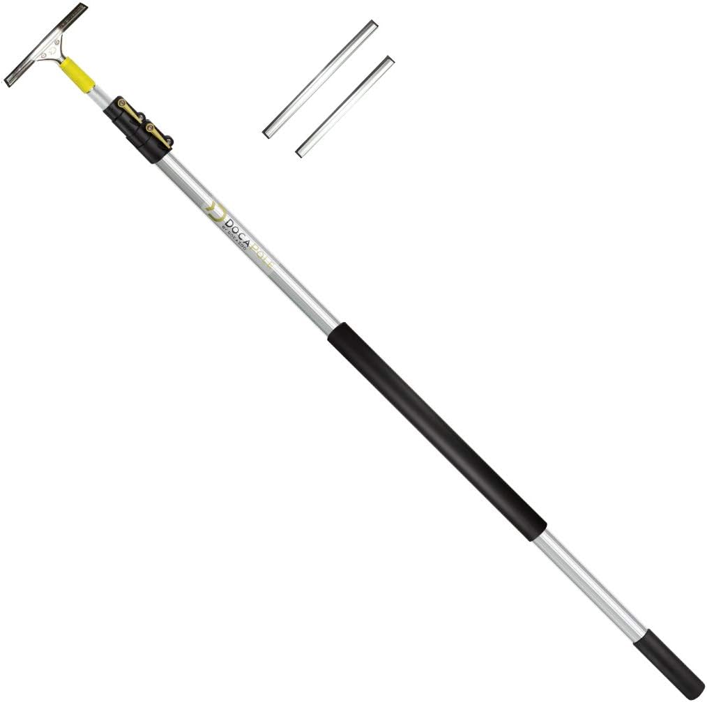5-12 Foot Extension Pole + Window Squeegee with Removable Blades N9546