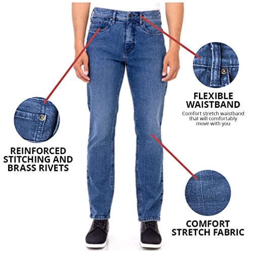 Mens Relaxed Fit Straight Leg Stretch Jeans E461138