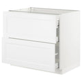 White Base Cabinet with 2 Fronts 3 Drawers G6582
