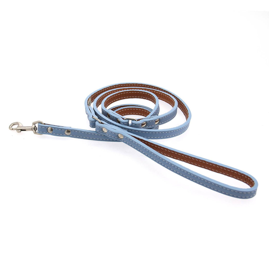 Light Blue Leather Dog Leash A910559