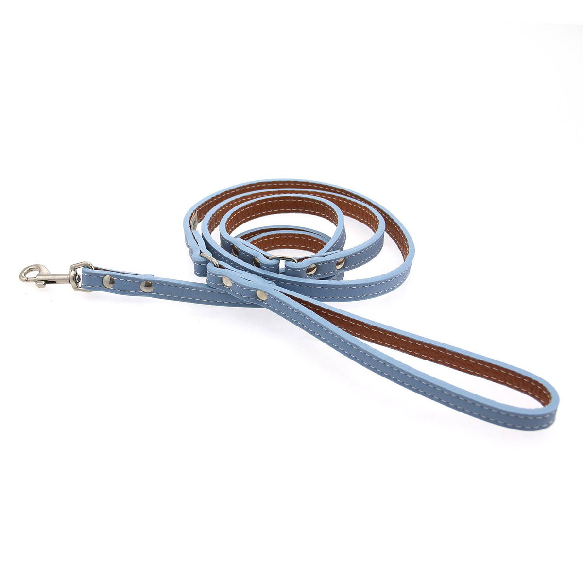 Light Blue Leather Dog Leash A910559