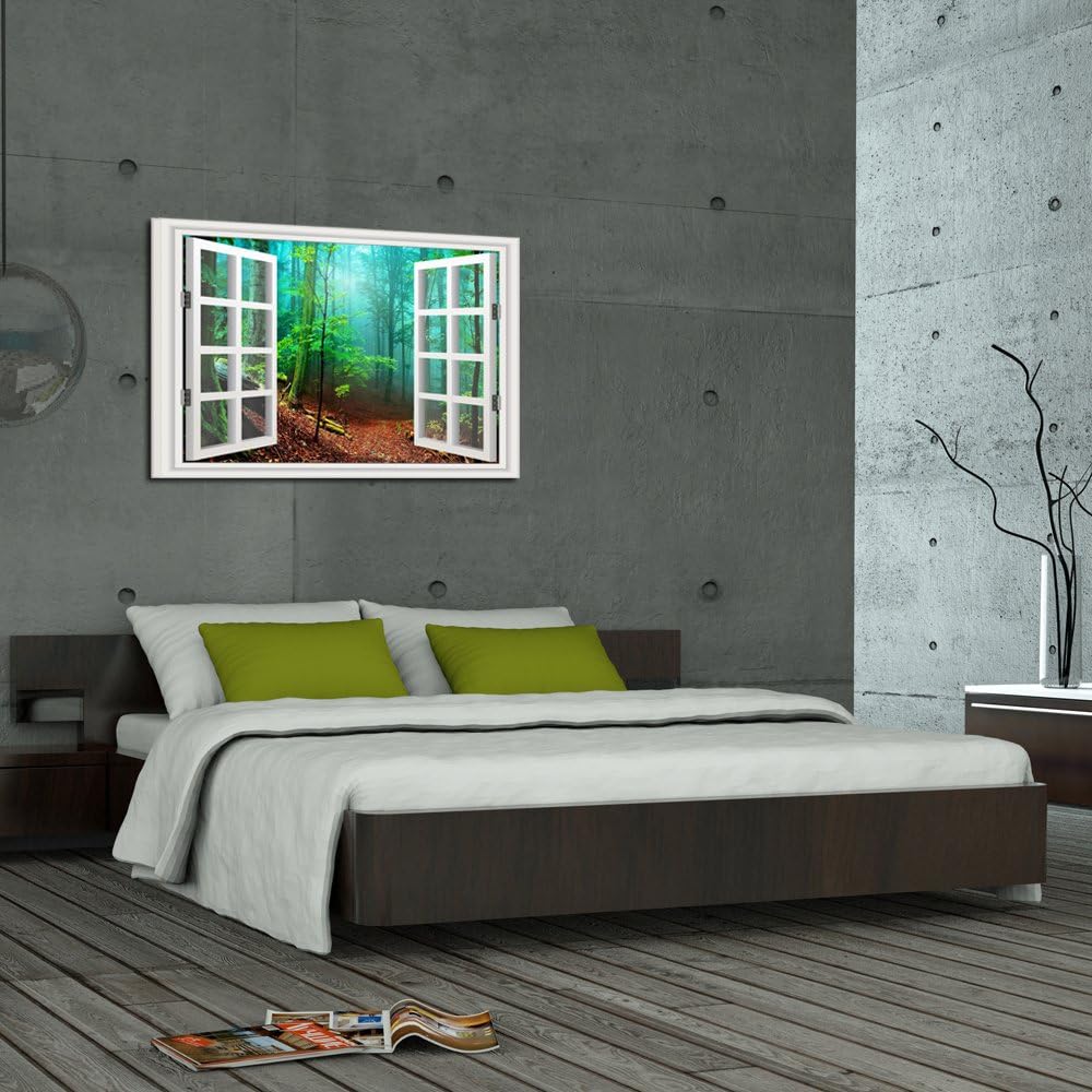 Canvas Print Wall Art Green Forest Landscape Picture Q382