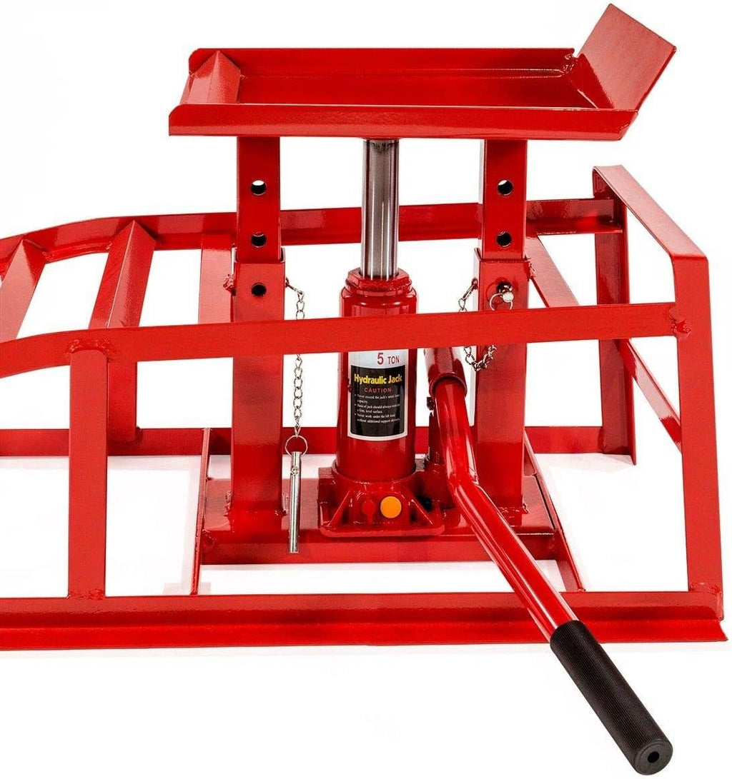 Red 1pc Low Profile Car Lift Ramps D9753