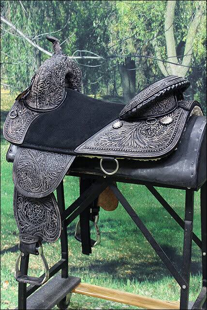 16 in Western Horse Saddle Treeless Trail Barrel Leather F150254