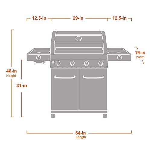 4-Burner Propane Gas Grill Stainless Steel with Rotisserie Kit B797597