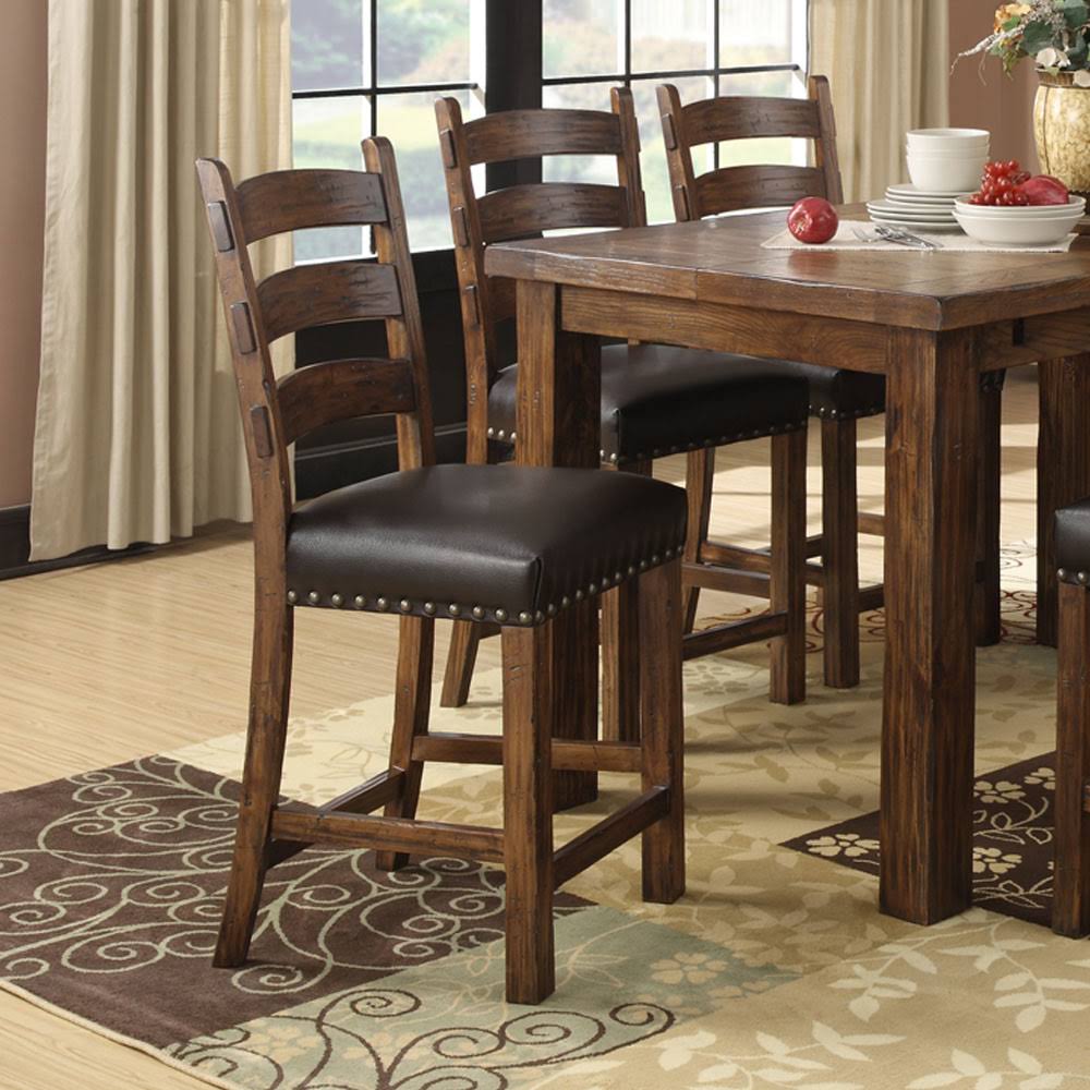 Brown Bonded Leather Upholstered Barstool, 2 Pack C61535