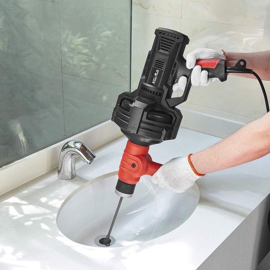 Handheld Auto Feed Snake Drain Auger with 25 ft Cable U738