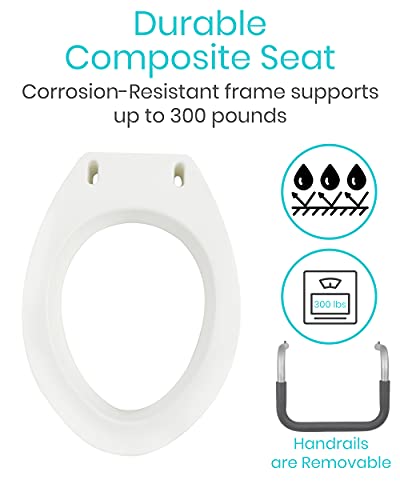 White Raised Toilet Seat with Handles Z48309