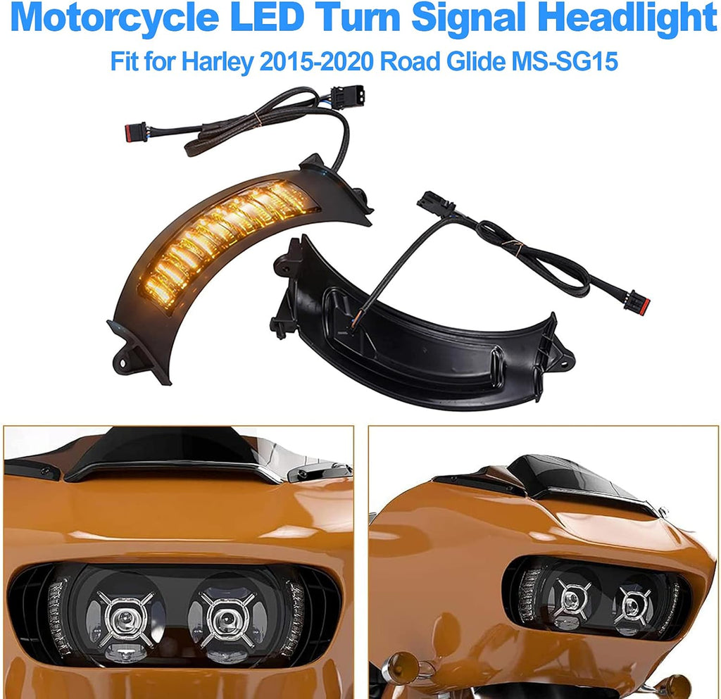 LED Front Turn Signal Chrome Headlight Pack of 2 N93400