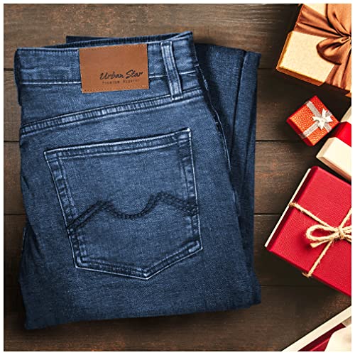 Mens Relaxed Fit Straight Leg Stretch Jeans E461138
