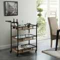 Black Metal Mobile Serving Cart J47432