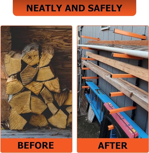 6 Levels Steel Wall Mounted Lumber Storage Rack B969