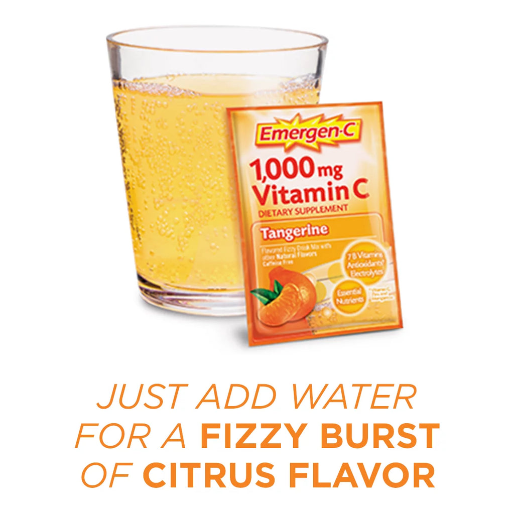 30 Count Tangerine Flavor Dietary Supplement Drink Mix with 1000 mg Vitamin C, 0.33 Ounce Packets K86304