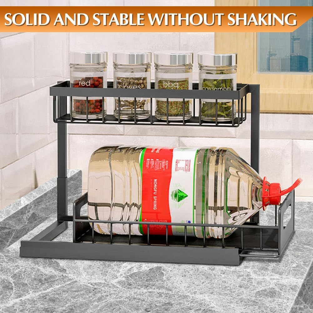 2 Pack Metal Slide Out Under Sink Organizer K41516
