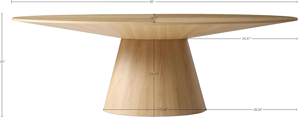 White Oak Wood Oval Dining Table H329194