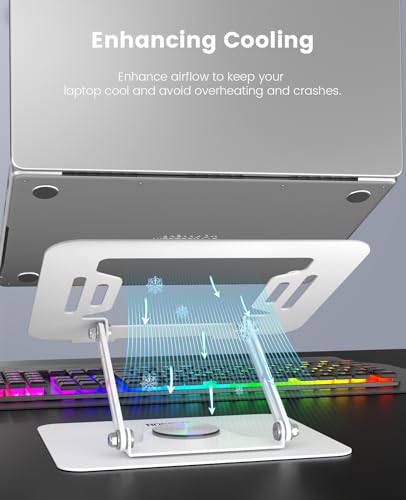 White 360° Rotating Laptop Stand F619