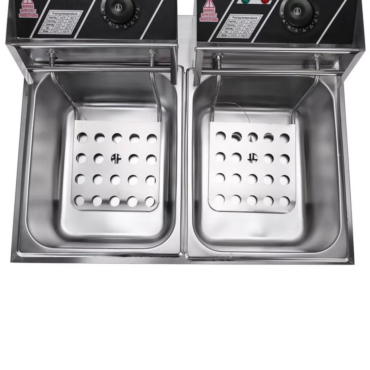 12L Stainless Steel Electric Double Tank Deep Fryer With Basket D913