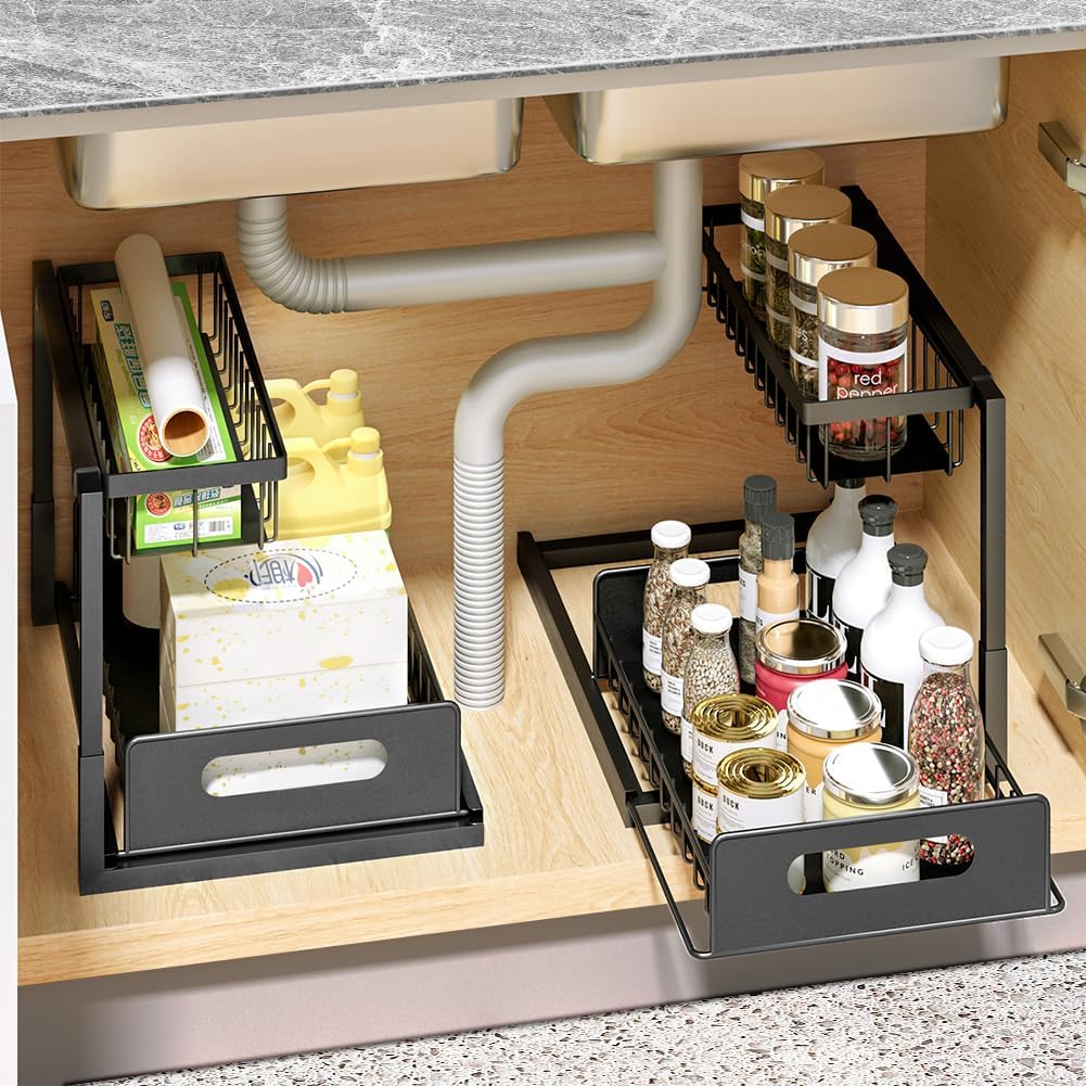 2 Pack Metal Slide Out Under Sink Organizer K41516