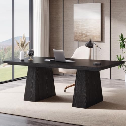 63-Inch Black Executive Desk Y93192