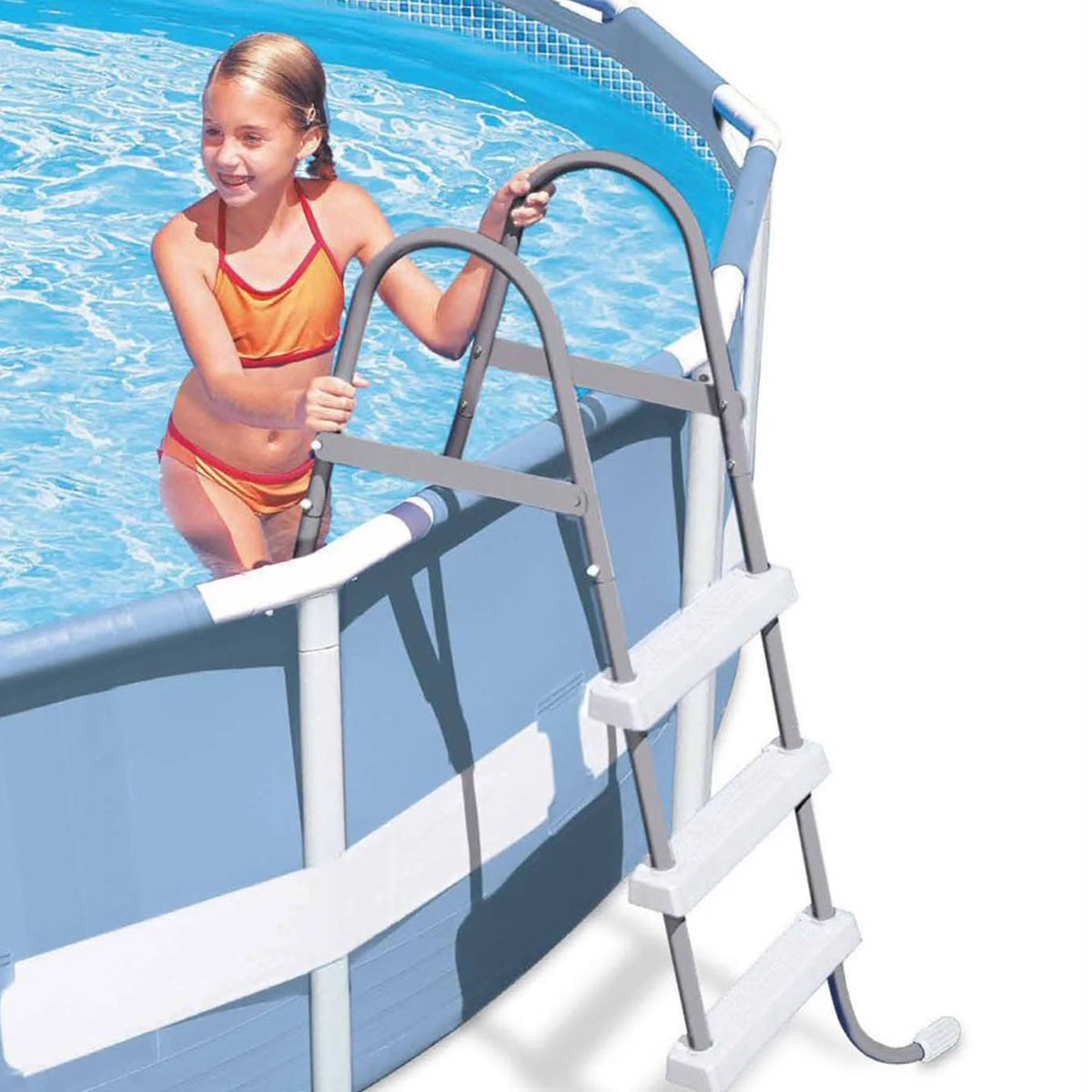 Steel Frame Pool Ladder & Cleaning Maintenance Kit W22279