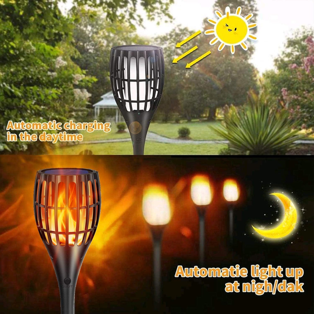 Solar Torch Lights with Flickering Flames A975541