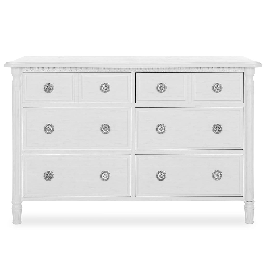 White 6 Drawer Double Dresser Y7532