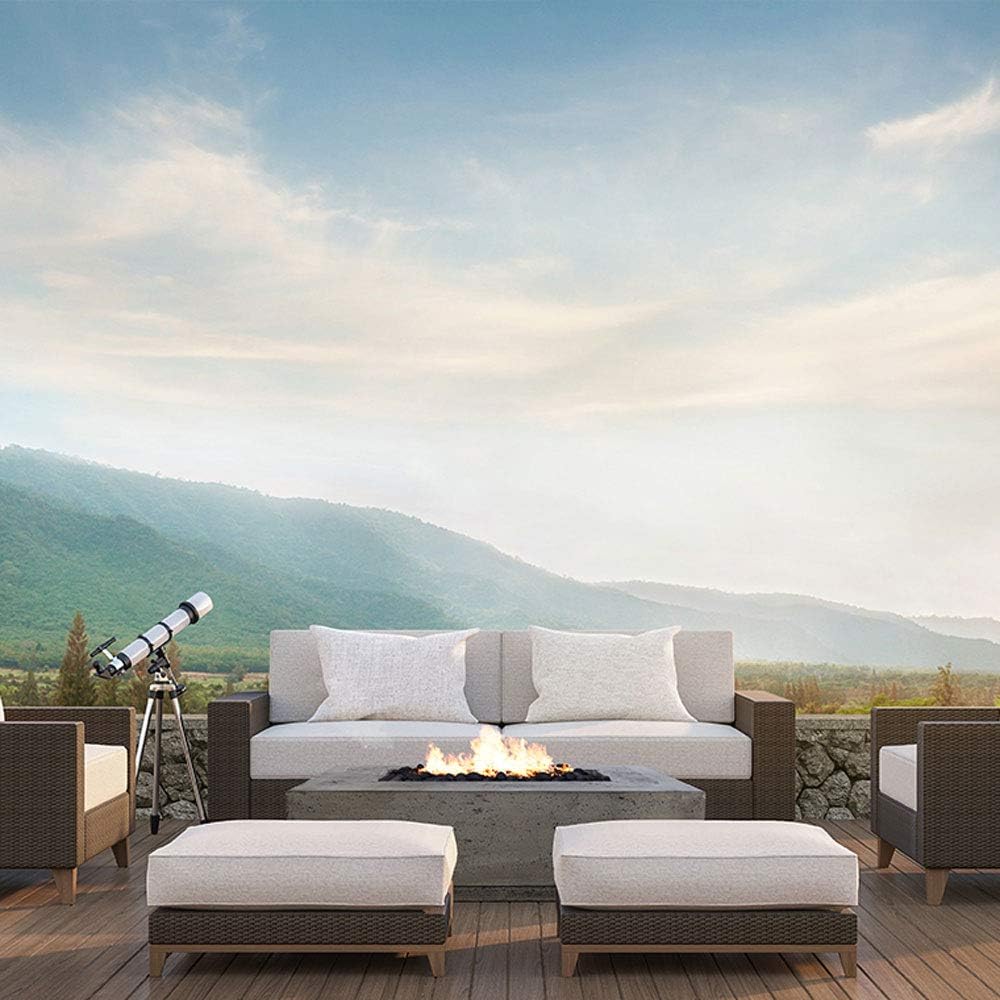 Pewter 56x38-Inch Concrete Gas Fire Pit H40640