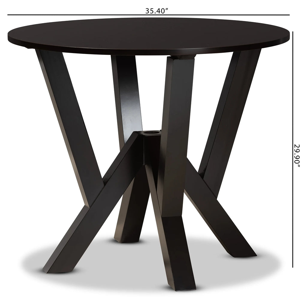 Dark Brown Round Wood Dining Table J206394